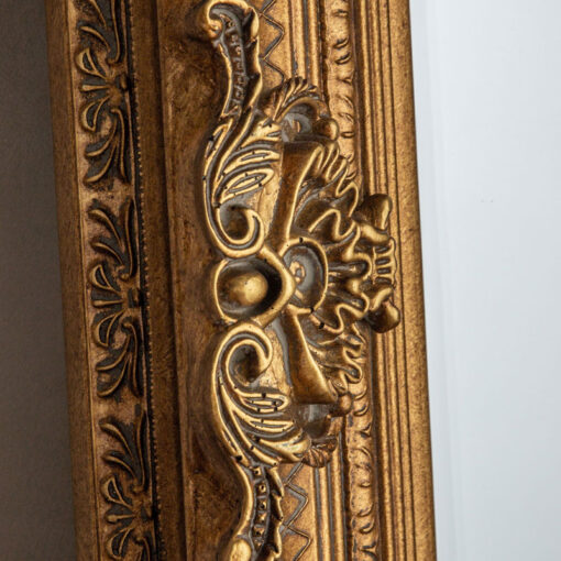 French Baroque Rustic Country Carved Gold Wood Floor Leaner Mirror 165cm