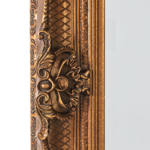 French Baroque Rustic Country Carved Gold Wood Floor Leaner Mirror 165cm