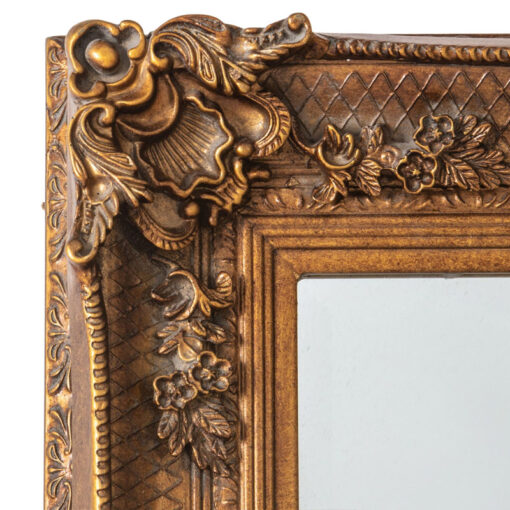 French Baroque Rustic Country Carved Gold Wood Floor Leaner Mirror 165cm