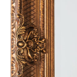 French Baroque Rustic Country Carved Gold Wood Large Wall Mirror 109cm