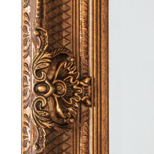 French Baroque Rustic Country Carved Gold Wood Large Wall Mirror 109cm