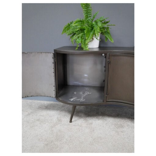 Industrial Antique Brown Metal 4 Door Large TV Stand 150cm