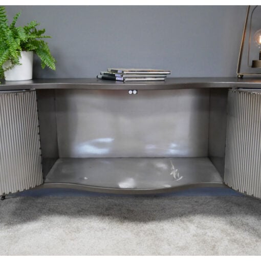 Industrial Antique Brown Metal 4 Door Large TV Stand 150cm