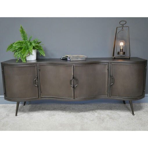 Industrial Antique Brown Metal 4 Door Large TV Stand 150cm