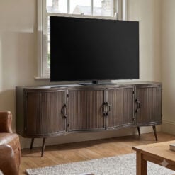 Industrial Antique Brown Metal 4 Door Large TV Stand 150cm