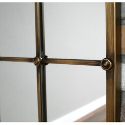 Industrial Antique Gold Large Arched Window Panelled Wall Mirror 132cm
