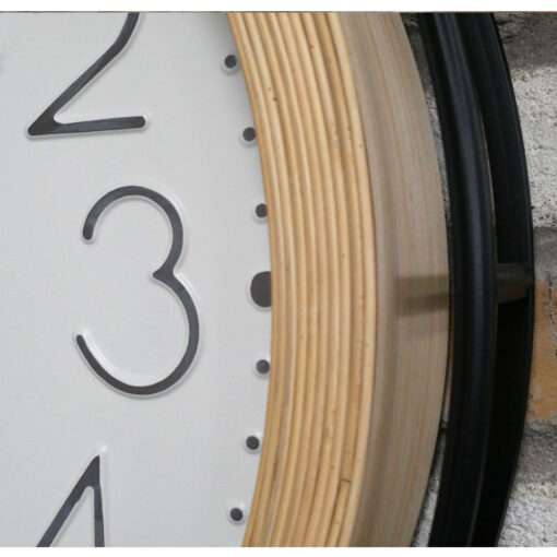 Industrial Black Metal And Wood Large Wall Clock With Visible Moving Gears 87cm