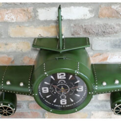 Industrial Green Metal Extra Large Aeroplane Wall Clock 141cm