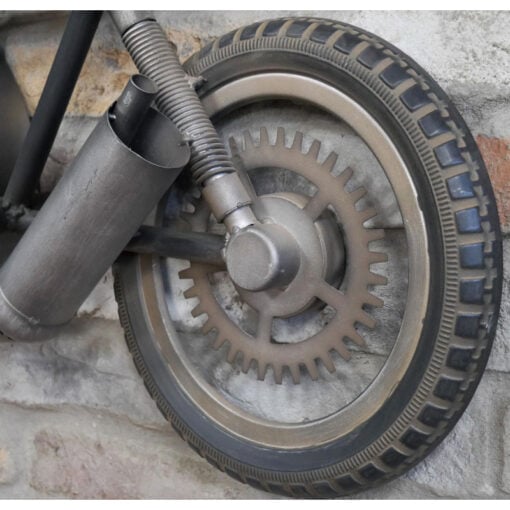 Industrial Grey And Red Metal Extra Large Motorbike Wall Clock 120cm