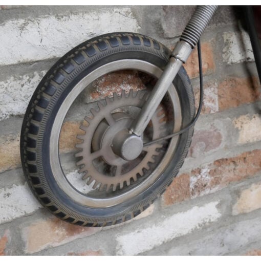 Industrial Grey And Red Metal Extra Large Motorbike Wall Clock 120cm