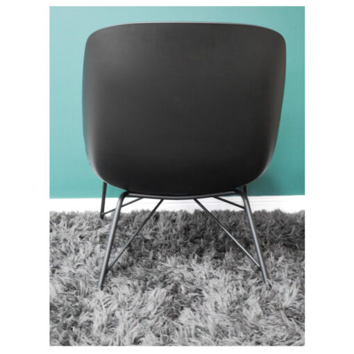 Industrial Grey PU Faux Leather And Metal Lazy Accent Armchair With Footstool