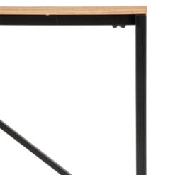Industrial Oak Wood Veneer And Black Metal 8 Seater Dining Table 180cm