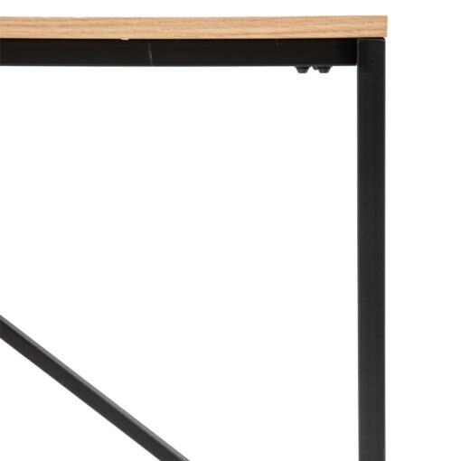 Industrial Oak Wood Veneer And Black Metal 8 Seater Dining Table 180cm