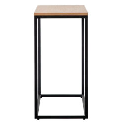 Industrial Oak Wood Veneer And Black Metal Console Table