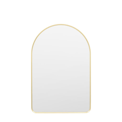 Large Arched Gold Metal Wall Mirror 90cm