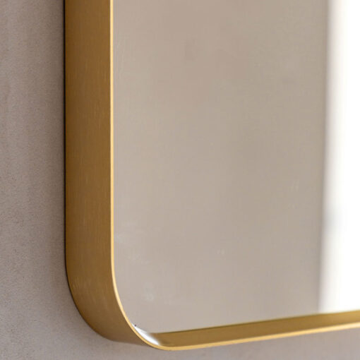 Large Arched Gold Metal Wall Mirror 90cm