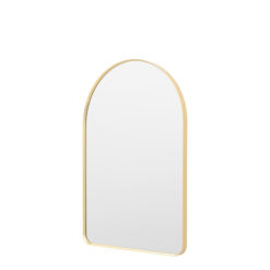 Large Arched Gold Metal Wall Mirror 90cm
