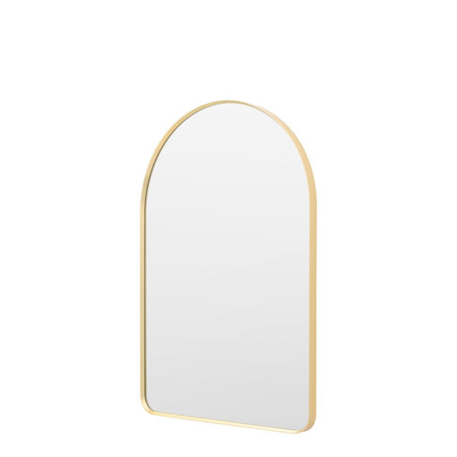 Large Arched Gold Metal Wall Mirror 90cm