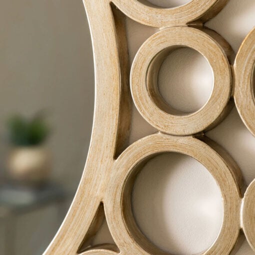Large Flat Rings Design Warm Gold Leaf Feature Wall Mirror 118cm