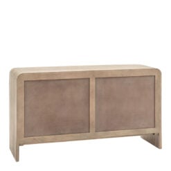 Boho Rustic Solid Light Mango Wood And Brass 6 Drawer Chest Of Drawers With Curved Top 135cm