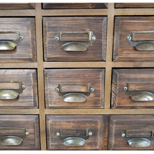 Boho Rustic Solid Wood Multi Drawer Apothecary Tall Cabinet 145cm