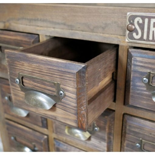 Boho Rustic Solid Wood Multi Drawer Apothecary Tall Cabinet 145cm
