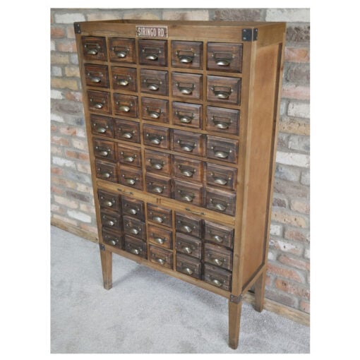 Boho Rustic Solid Wood Multi Drawer Apothecary Tall Cabinet 145cm
