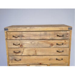 Boho Rustic Solid Wood Multi Drawer Apothecary Tall Cabinet 148cm