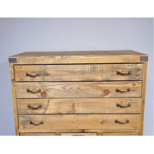 Boho Rustic Solid Wood Multi Drawer Apothecary Tall Cabinet 148cm
