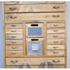 Boho Rustic Solid Wood Multi Drawer Apothecary Tall Cabinet 148cm