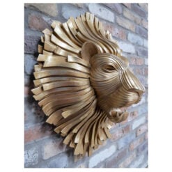 Gold Resin Lion Head Large Wall Decoration 63cm