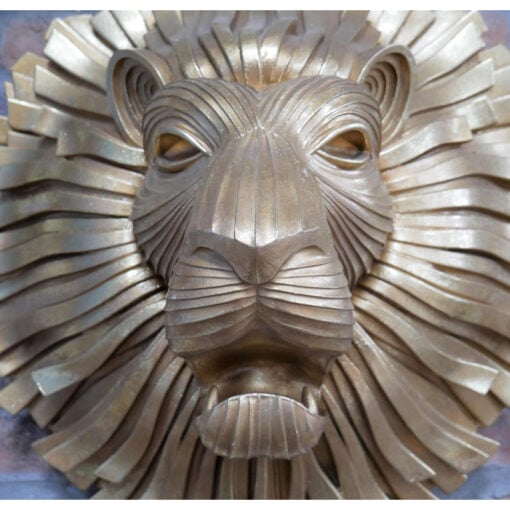Gold Resin Lion Head Large Wall Decoration 63cm