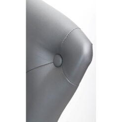 Graphite Grey PU Faux Leather And Silver Chrome Metal Tufted Buttoned Back Bar Stool
