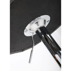 Graphite Grey PU Faux Leather And Silver Chrome Metal Tufted Buttoned Back Bar Stool