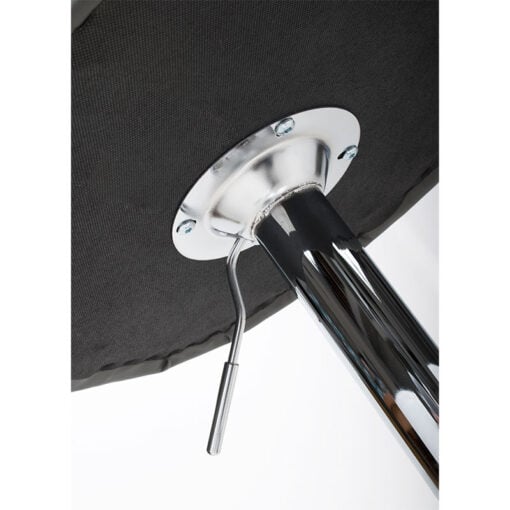 Graphite Grey PU Faux Leather And Silver Chrome Metal Tufted Buttoned Back Bar Stool