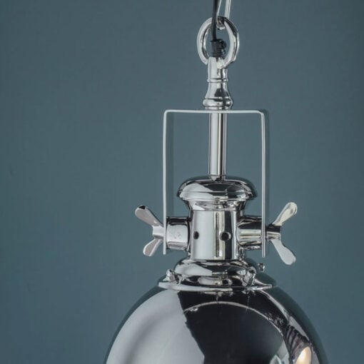 Industrial 1 Light Silver Nickel Plated Metal And Sandblasted Glass Ceiling Pendant 37cm
