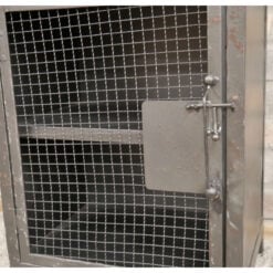 Industrial Antique Black Metal 1 Wire Mesh Door Bedside Cabinet Side Table