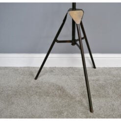 Industrial Antique Gold Stage Spotlight Tripod Floor Lamp Battery Powered