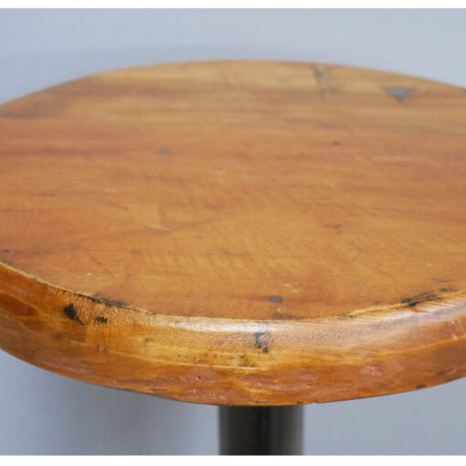Industrial Black Metal And Solid Wood Height Adjustable Bar Stool