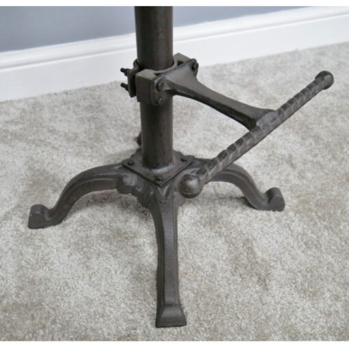Industrial Black Metal And Solid Wood Height Adjustable Bar Stool