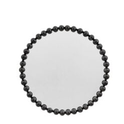 Industrial Black Metal Round Large Beads Design Wall Mirror 80cm