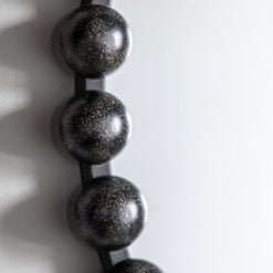 Industrial Black Metal Round Large Beads Design Wall Mirror 80cm