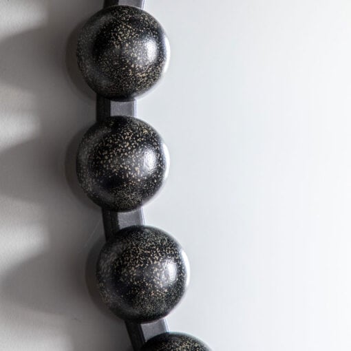 Industrial Black Metal Round Large Beads Design Wall Mirror 80cm
