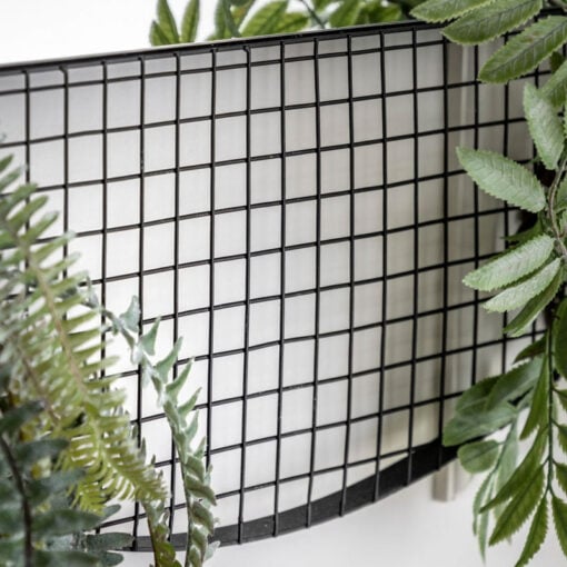 Industrial Black Metal Round Large Wall Mirror With Caged Wire Section 80cm