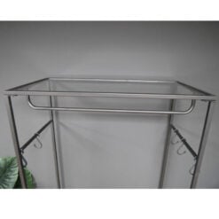 Industrial Grey Metal And Solid Wood 4 Drawer Hall Stand Coat Hanger 180cm