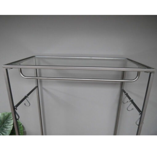 Industrial Grey Metal And Solid Wood 4 Drawer Hall Stand Coat Hanger 180cm