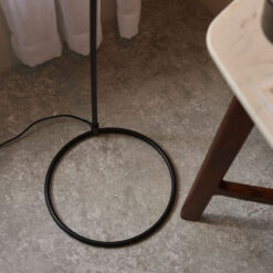 Industrial Matt Black And Antique Brass Meal Floor Lamp 145cm