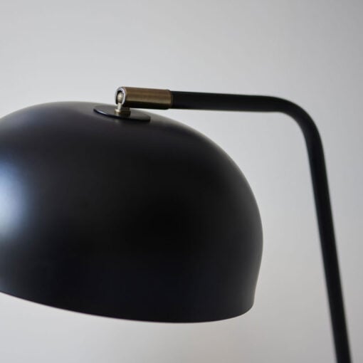 Industrial Matt Black And Antique Brass Meal Table Lamp 47cm