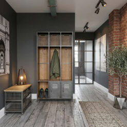 Industrial-Steel-Grey-Metal-And-Solid-Wood-3-Door-3-Crate-Hall-Stand-Coat-Hanger-164cm