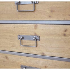 Retro Industrial Grey Metal And Solid Wood 4 Drawer Chest Of Drawers 83cm